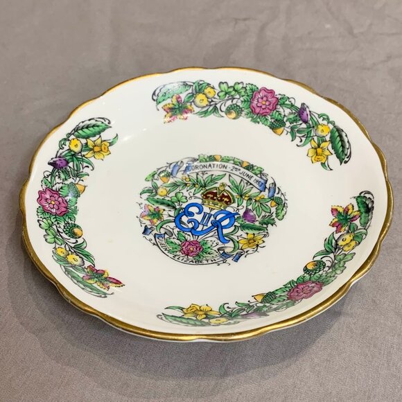 VTG 50s Hammersley Queen Elizabeth II 1953 Coronation Teacup & Saucer Bone China - Picture 4 of 13